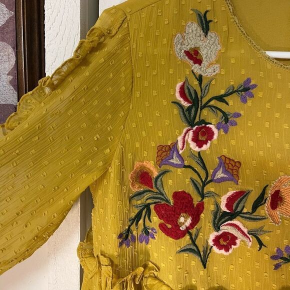 Zara Trafaluc collection embroidered detail long sleeve top - Picture 8 of 8